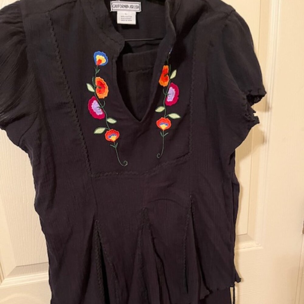 California Krush Black embroidered skirt set.  Size L